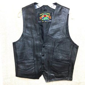 Bikers Leather Moto Vest Putnam Vtg